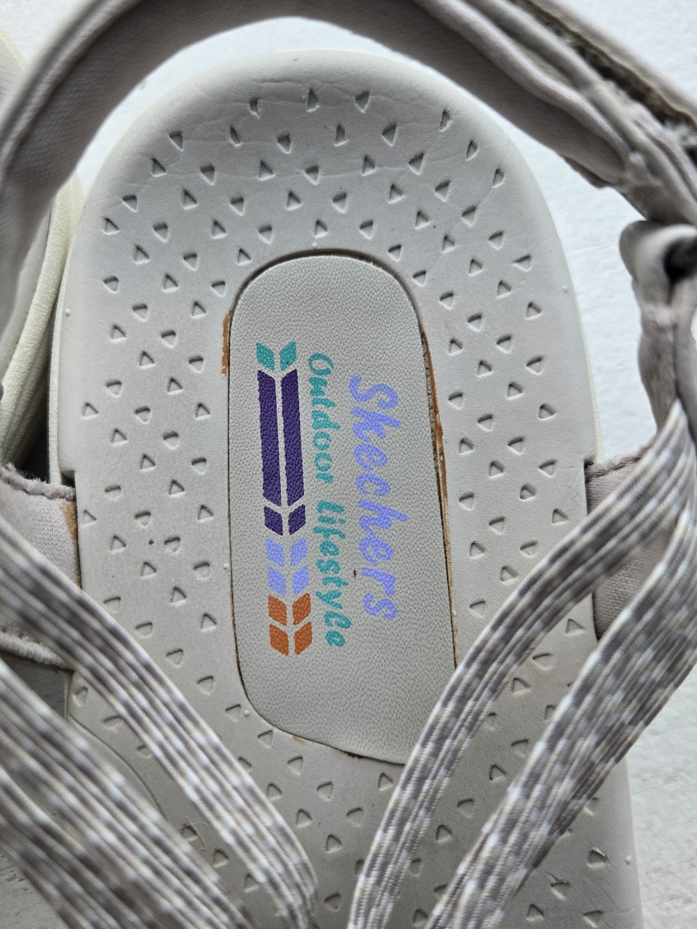 Skechers Women's Metallic Gray Strappy Comfort Sandals - Picture 4 of 16